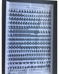 Letraset Letragraphica 2307 60pt. Friz Quadrata Bold 15.4mm Lower Case