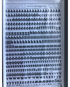 Letraset Letragraphica 2309 48pt. Friz Quadrata Bold 12.2mm Lower Case