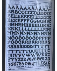Letraset Letragraphica 2321 60pt. Le Robur Noir 15.8mm Upper Case