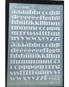 Letraset White 2394W 72pt. Broadway Lower Case Letters