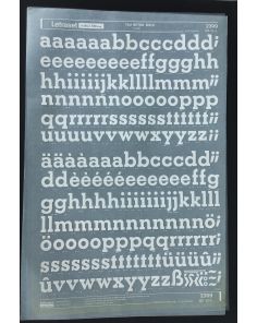 Letraset White 2399W 72pt. Beton Bold Lower Case Letters