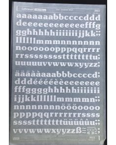 Letraset White 2622 60pt. Souvenir Bold Lower Case Letters