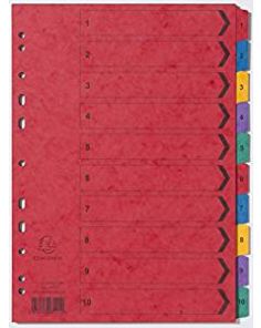 Europa A4 Multi-coloured Dividers, 15 Part, Numbered, Multi Punched