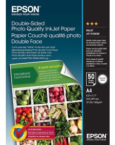 Epson A4 Double-Sided Photo Quality Inkjet Paper A4 50sheets 140 gm White C13S400059 