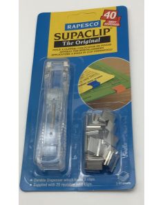 Rapesco Supaclip 40 Dispenser with 25 Stainless Steel Clips  RC4025SS