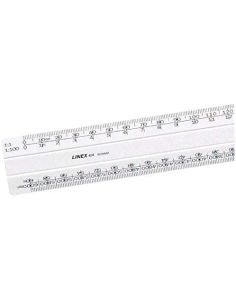  Linex Flat Scale Rule, 4 Bevels, 8 Scales, Divisions:1:1:20:25:50:100:200:250:500