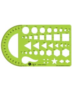 Jakar 4641 General Purpose 2 Template, Circles Squares Triangles Hexagons 3mm - 24mm