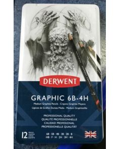 Derwent Graphic Designer Set, 6B - 4H Medium, Pack of 12