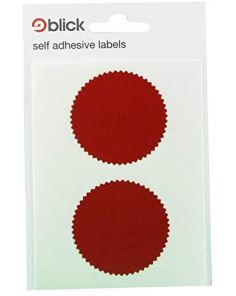 Blick Label Company/Legal Seal 50mm diameter, serrated edge. Red. Pack of 8