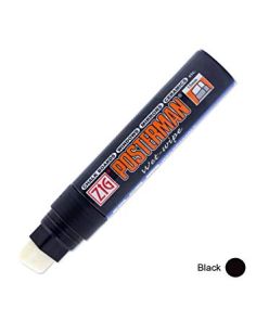 Zig Posterman Black Wet Wipe Markers. 15mm Broad Tip