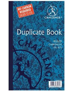 Challenge Duplicate Book, 210 x 130mm, Feint with Carbon, Pack of 5