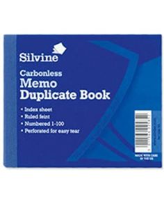 Silvine Carbonless Duplicate Book. 102 x 127mm. Memo 703