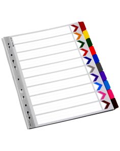 Rexel A4 Reinforced 10 Part Mylar Divider, Pack of 5