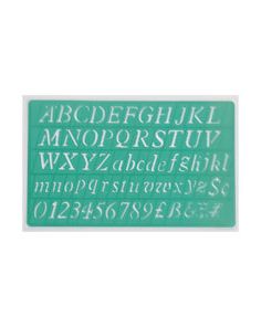 Linex Italic Letter Stencil, 20mm, Upper/Lower Case Letters, Numbers & Symbols.