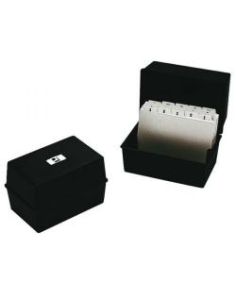 Q Connect Card Index Box, 8x5 inches: Black