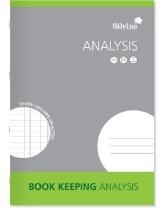 Silvine A4 Analysis Book SJA4A, Green Cover, 7 Column Analysis, 