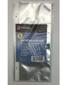 Rexel Professional Business Card Book Refill Pockets Pack of 10 sheets Holds 80 Cards