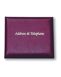Montana Grain Leather 133x159mm Address & Telephone Book, Burgundy