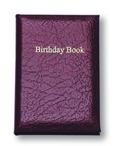 Montana Grain Leather Birthday Book, Burgundy