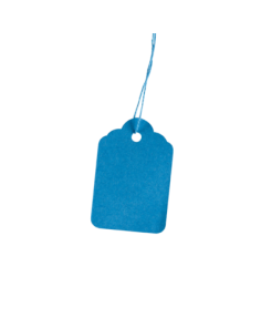 Clipper Strung Tickets, E23C, 32 x 22mm, Blue, Pack of 100  
