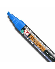 Zig Posterman Blue Wet Wipe Markers. 6mm Chisel Tip