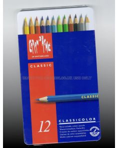 Caran D'Ache Classicolor Colour Pencils, Tin of 12 Water-soluble