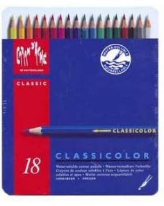 Caran D'Ache Classicolor Colour Pencils, Tin of 18 Water-soluble