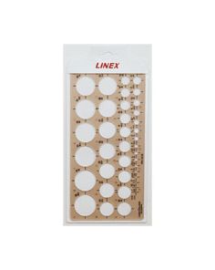 Linex Circle Template, 38 Circles 1-35mm. Size 240x120x1.2mm
