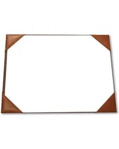 Vintage Hide Leather 4 Corner Executive Desk Blotter