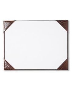 Crocodile Grain Leather 4 Corner Full Demy Desk Blotter, Brown