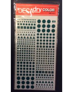 Decadry Super Transfers No657, Circles, Squares & Triangles, Green