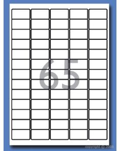 Decadry White Labels 38.1x21.2mm With Round Corners, Pack of 6500 labels