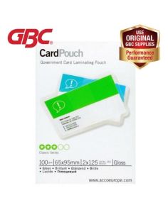 GBC Hi-Gloss Laminating Pouches for Government, 65 x 95mm, (2 x 125) 250 Micron, Pack of 125