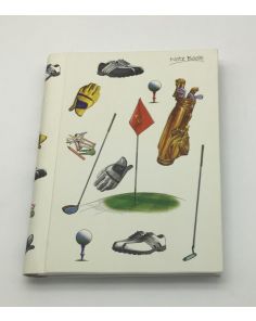 The Leonardo Collection A5 Golf Notebook Hard Cover, 160 Spiral Bound Ruled Pages