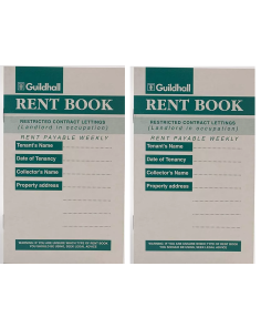 2 x Guildhall A6 Landlords Rent Receipt Books Tenants Weekly Collector Records