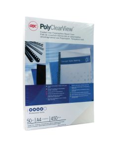 GBC PolyClearView Covers, A4, Frosted Clear, 450 micron, Pack of 250