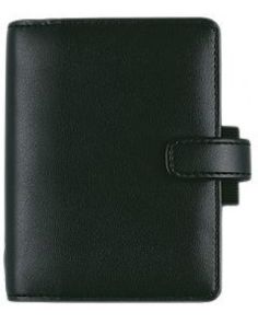 Filofax Identity Personal Organiser Smooth Leather Look Cover Stud Fastener, Black
