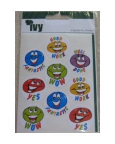 Ivy Motivational Stickers with a Smiley Face Design, Pack of 27 Stickers