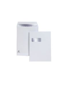C4 White Window Pocket Envelopes 120gsm Self Seal, Pack of 250