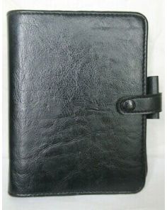 Filofax Kent Personal Organiser Grained Leather Look Cover Stud Fastener, Black