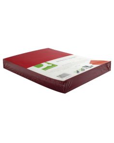 Q Connect A4 Report Cover, 250gsm, Plain Leathergrain Card Red, Each