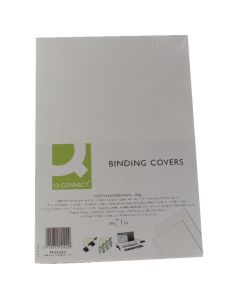 Q Connect A4 Report Cover, 250gsm, Plain Leathergrain Card White, Each
