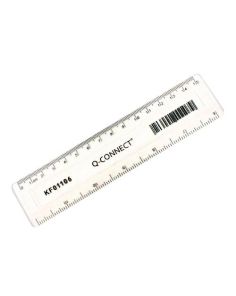 Q Connect Ruler 15cm Clear