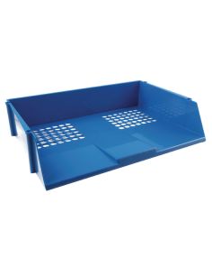 Q Connect Wide Entry Letter Tray: Blue