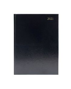 Q Connect Desk Diary, A5, Week to View, Black, 2021