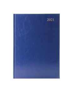 Q Connect Desk Diary, A5, Week to View, Blue, 2021