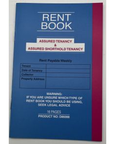 Rent Book For Assured Tenancy & Assured Shorthold Tenancy
