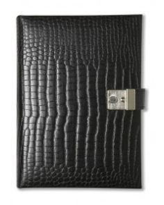 Crocodile Grain Leather Journal Book With Lock And Key