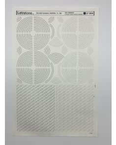 Letraset Letratone 804 Curved corners, hairline, ½, 1pt.