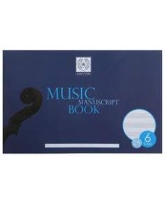Silvine Music Manuscript Book, 6 Stave Landscape, 150 x 230mm, Pack of 10